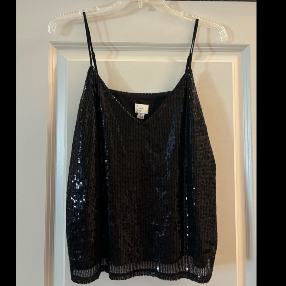 Black sequin camisole tank